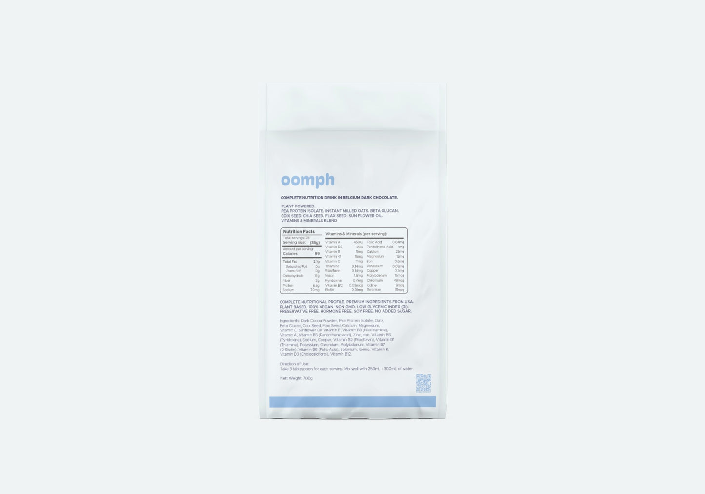 OOMPH Complete Nutrition Drink in Belgium Dark Chocolate 700g
