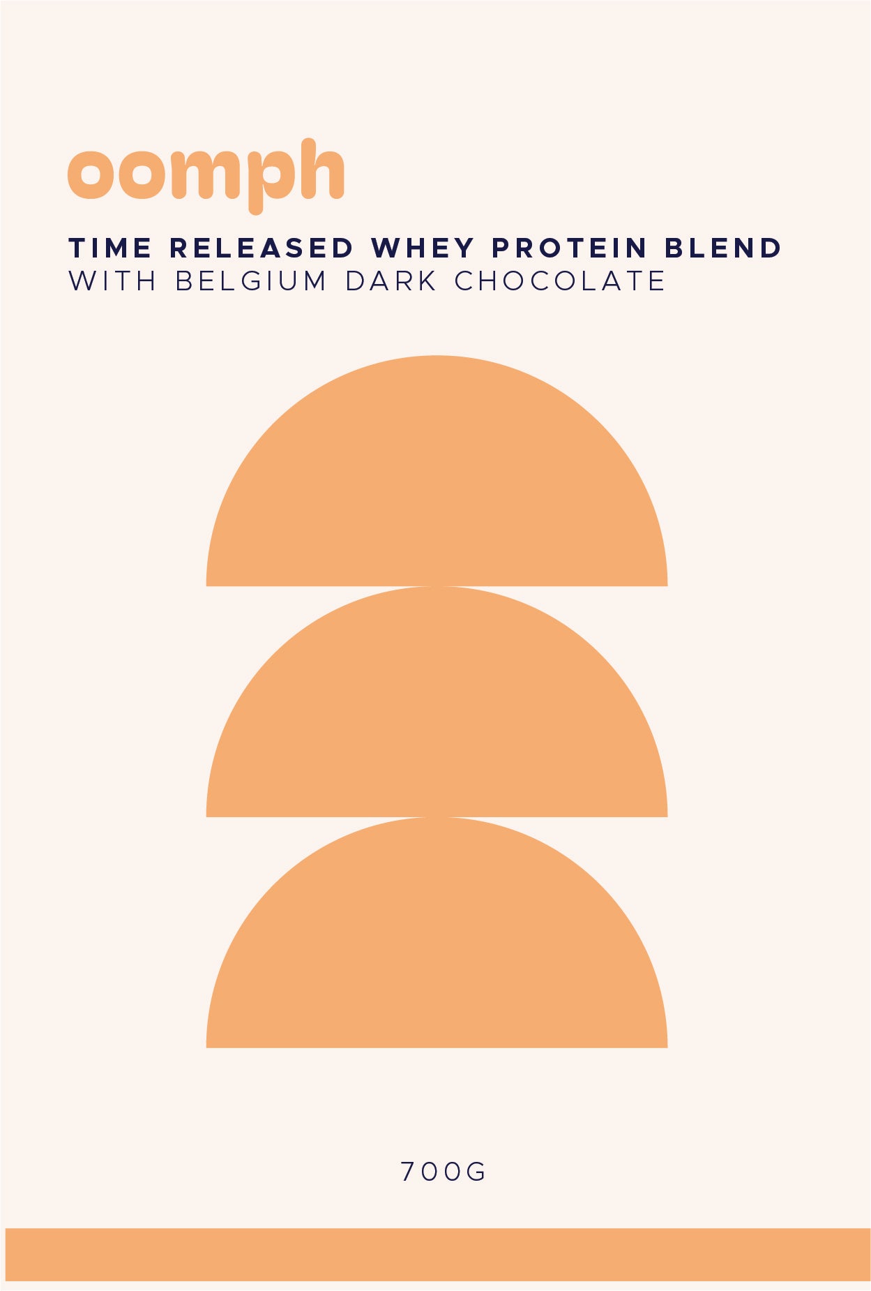 OOMPH Time Released Whey Protein Blend with Belgium Dark Chocolate 700g